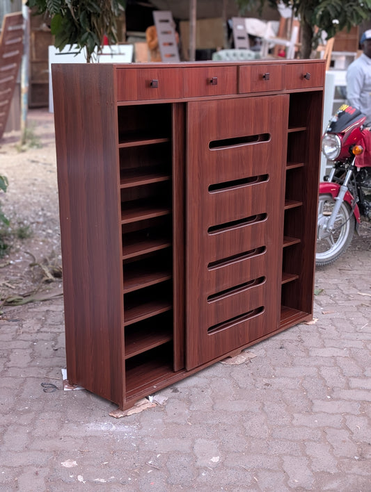4 by 4 ft Shoe Rack with drawers (sliding doors)